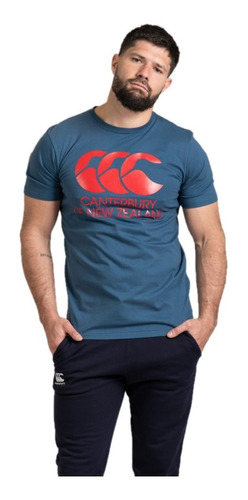 Remera Hombre Canterbury Algodon Azul Cant Of Nz