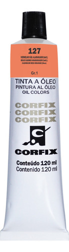 Corfix Tinta A Oleo 120ml Cor do óleo Vermelho Cádmio Alaranjado 127