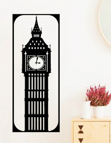 Cuadro Big Ben Londres Calado Madera Y Pintado. 80x32 Cmts