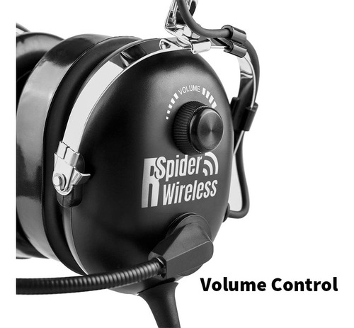 Auricular P/ Aviación Spiderwireless 100a, Over-ear, Negro