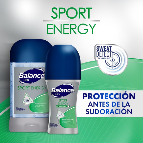 Imagen 4 de 4 de Desodorante Balance Gel Sport Energy Hombre 2 X 102gr