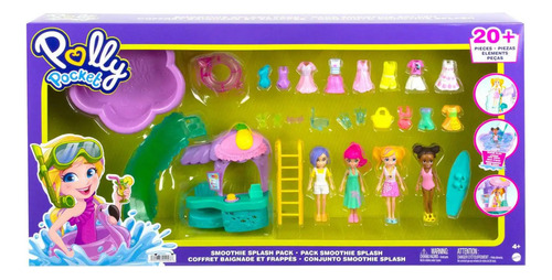 Polly Pocket Smoothie Splash Set 4 Muñecas Y +20 Accesorios