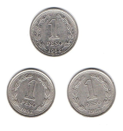  Monedas De Un Peso 1957 Y 1962 Lote