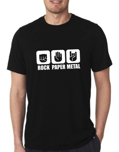 Remeras Rock Paper Metal  Algodón Premium 100% S Al Xxl