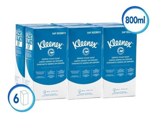 Jabón Kleenex Dermo En Espuma X 800 Ml - Caja X 6 Repuestos