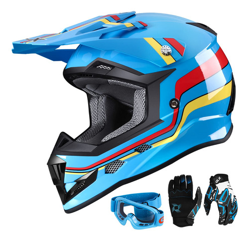 Glx - Casco De Cara Completa Gx623 Dot Para Motocros, Motoci