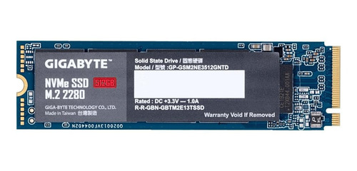 Imagen 1 de 4 de Disco sólido SSD interno Gigabyte GP-GSM2NE3512GNTD 512GB