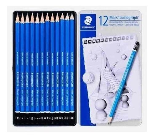 Lapices Staedtler Mars Lumograph Lata X 12 Unidades Alemanes