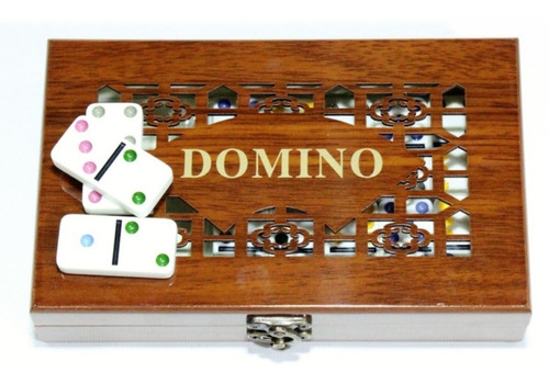 Domino De Lujo En Caja De Madera De Porcelana Tradicional.