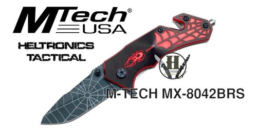 Navaja Mtech Mx-804brs Spider-man Rescate Rompe Vidrio Cinto