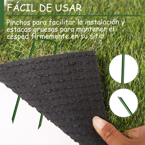 50 Grapas Clavos Césped Pasto Artificial Estacas De Tierra