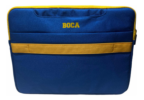 Funda Porta Notebook Laptop Boca Juniors + Cierres Bolsillos