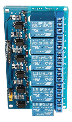Modulo Relay Rele 6 Canales Optoacoplado 12v Low Bajo Nivel