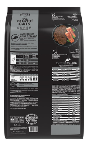 Imagen 4 de 7 de Comida Para Gato Three Superpremium Castrados Salmon 10,1 Kg