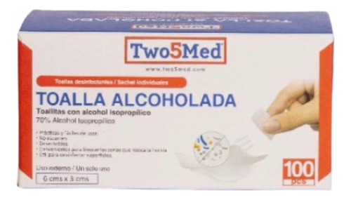 Toalla Alcoholada 100 Und Two5med
