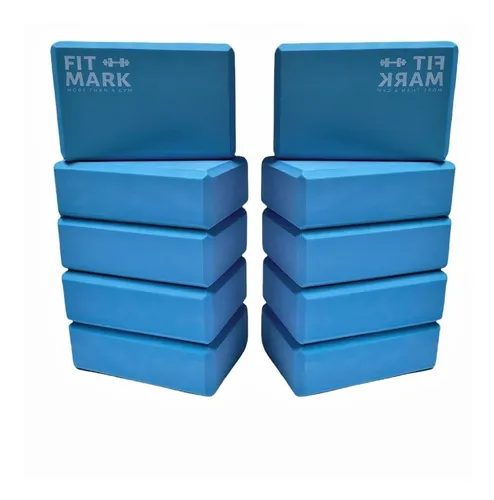comprar Set 10 Ladrillos Yoga Pilates Entrenamiento Bloque Fitness Color Celeste