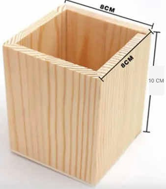 Portalapices De Madera Organizador Cubo