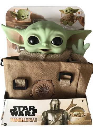 Peluche Original Baby Yoda Grogu The Child Con Pies Y Bolsa