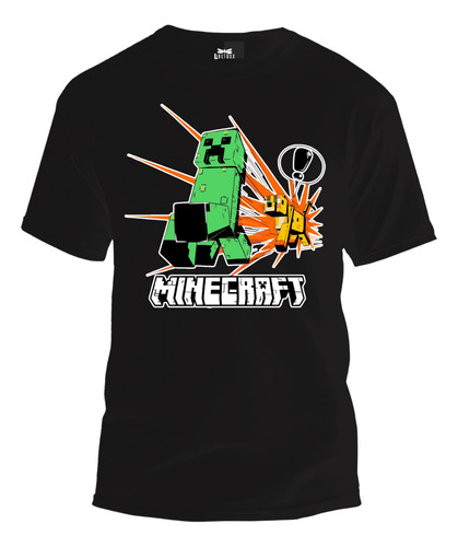 Playera Infantil Minecraft Creeper Y Gato Videojuego Casual