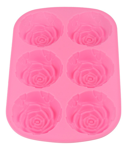 Pudin De Silicona Con Forma De Rosa, 6 Cavidades, Molde Para