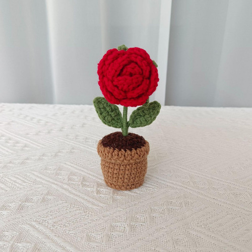 2 Flor De Ganchillo Hecha A Mano, Ramo Tejido A Mano, Mini
