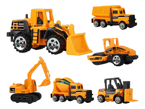 Pacote Com 6 Mini Veículos De Construção E Brinquedos De Car