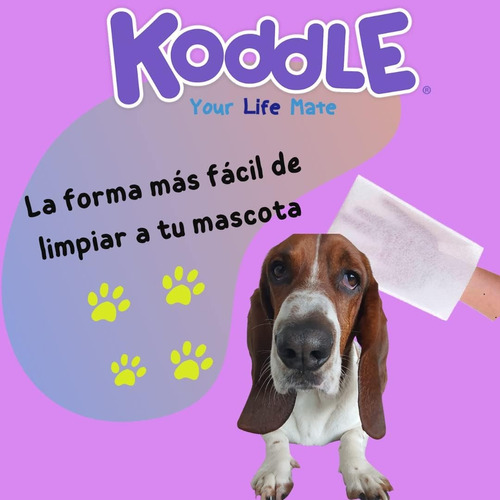 Koddle Guantes Húmedos De Aseo Corporal Para Mascotas 6 Pack