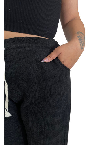 Pantalón Wide Leg Canalé Con Forro Afelpado Para Mujer 10pza