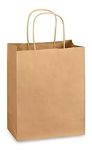 100 Bolsas Papel Kraft 25cms Ancho 20cms Alto 8cms Fuelle