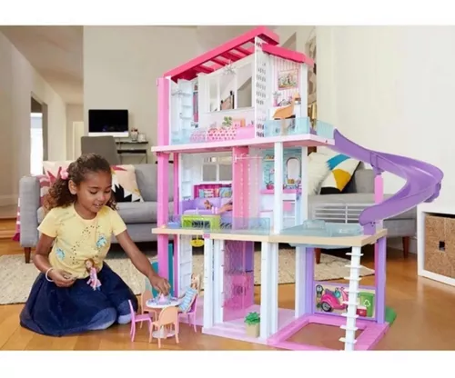 Casa Da Barbie Mansão Dos Sonhos Grande Com Móveis 1,20m