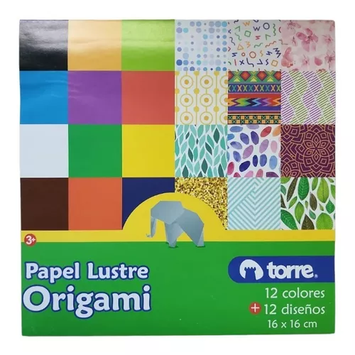 Papel Lustre Origami 24 Hojas 16x16cm Torre | Cuotas sin interés