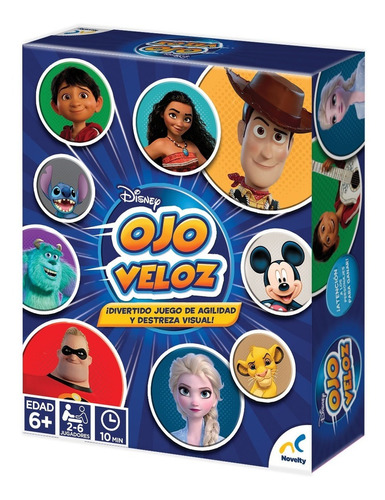 Juego De Mesa Novelty Ojo Veloz Disney Caja Cartón Edad 8