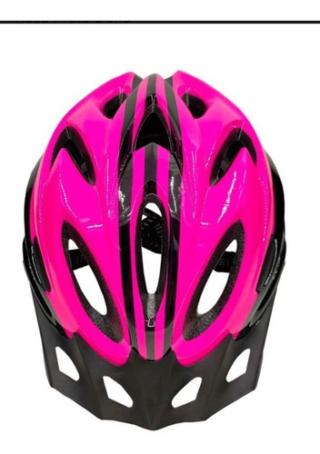 Capacete Com Sinalizador Led Bike Ciclismo Tipo Gts Cor Rosa Tamanho G