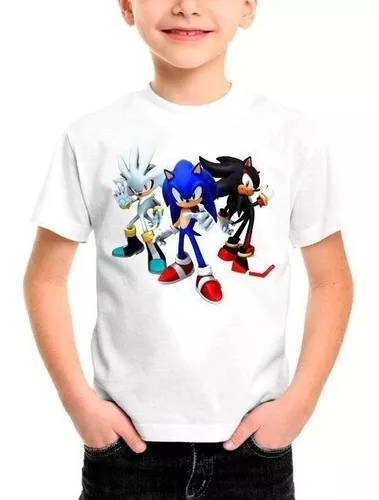 Boneco Pelúcia Sonic Azul Antialérgico + Camiseta Infantil