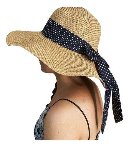 Sombrero P/ Sol Playa Cafe Beige Aala Ancha 40cm Ancho