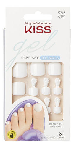 Uñas Postizas Para Pies Kiss Gel Fantasy X24 Color This is Classic Toe Nails