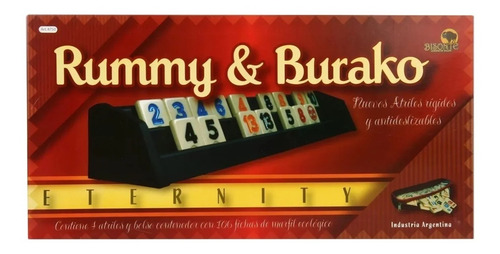 Imagen 1 de 6 de Rummy Burako Juego De Mesa Modelo Eternity 4 Atriles Local