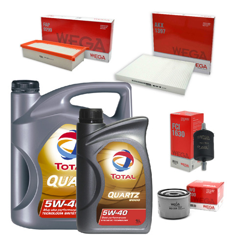 Kit 4 Filtros + 5l Aceite Total 5w40 Duster Oroch 2.0