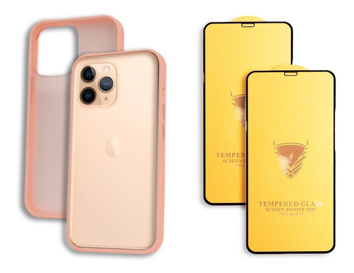 Funda Case Uso Rudo Para iPhone +2 Micas Protectoras Premium