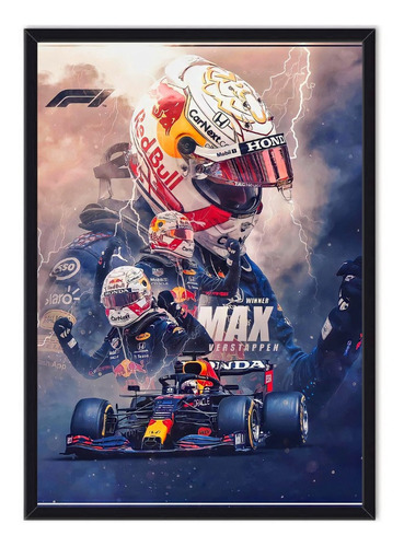 Cuadro Enmarcado - Póster Red Bull Max Verstappen Fórmula 1 
