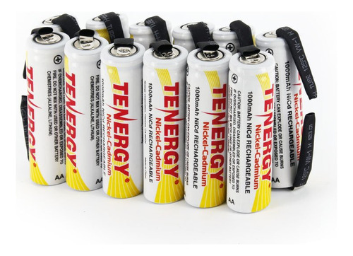 Combo: 12pcs De Tenergy 1000mah Nicd Aa Pilas Recargables Co