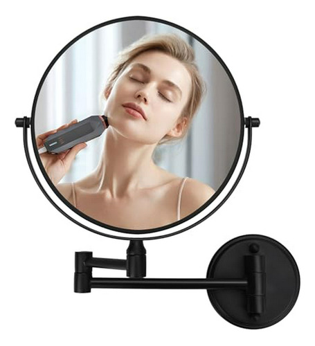 Espejo De Maquillaje Con Doble Cara, 360° Y Montaje En Pared