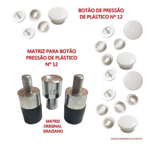 Matriz P/ Botão De Plástico Nº 12 + 100 Botões Plástico N 12