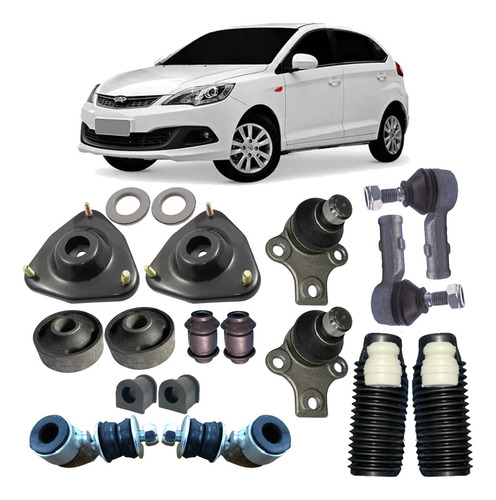 Coxim Pivo Terminal Batente Bieleta Buchas Celer 13 A 18 Kit