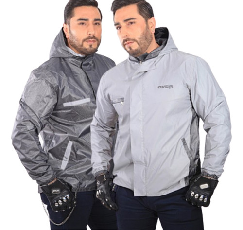 Chaqueta Doble Faz Reflectiva Impermeable  Moto Ciclista 