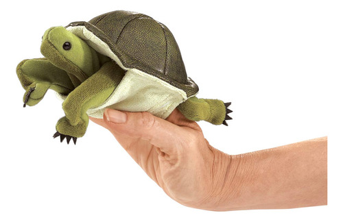 Folkmanis - Mini Marioneta De Dedo De Tortuga, Verde, 1 Ea