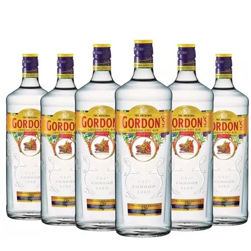 Gin Gordons 700ml London Dry Ginebra Caja X6 Botellas