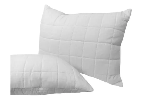 Almohadas Set X 2 Distrihogar Acolchada 45x 65 Cm Color Blanco