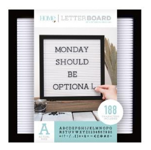Quadro Letter Board 30,5x30,5cm 191 Letras + 148pçs Ouro