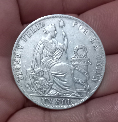 Moneda De 1 Sol De Plata De 9/10 Año 1889.